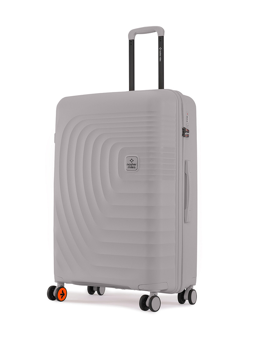 Nasher Miles Boston Polypropylene Small-Medium Grey Trolley Bags (55-65 cm)